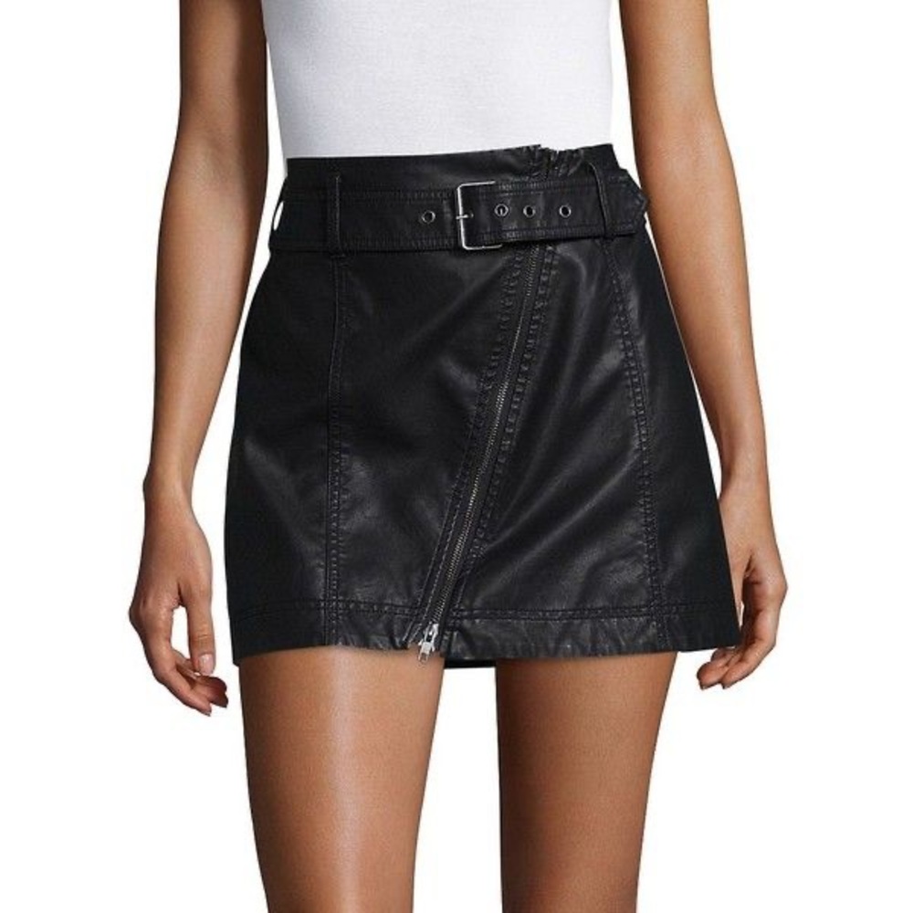 Feelin fresh free people vegan leather mini skirt